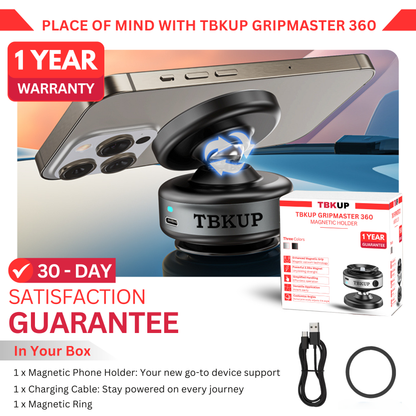 TBKUP® GripMaster Pro 360 Magnetic Holder New 2024 - For Car, Home, Gym.